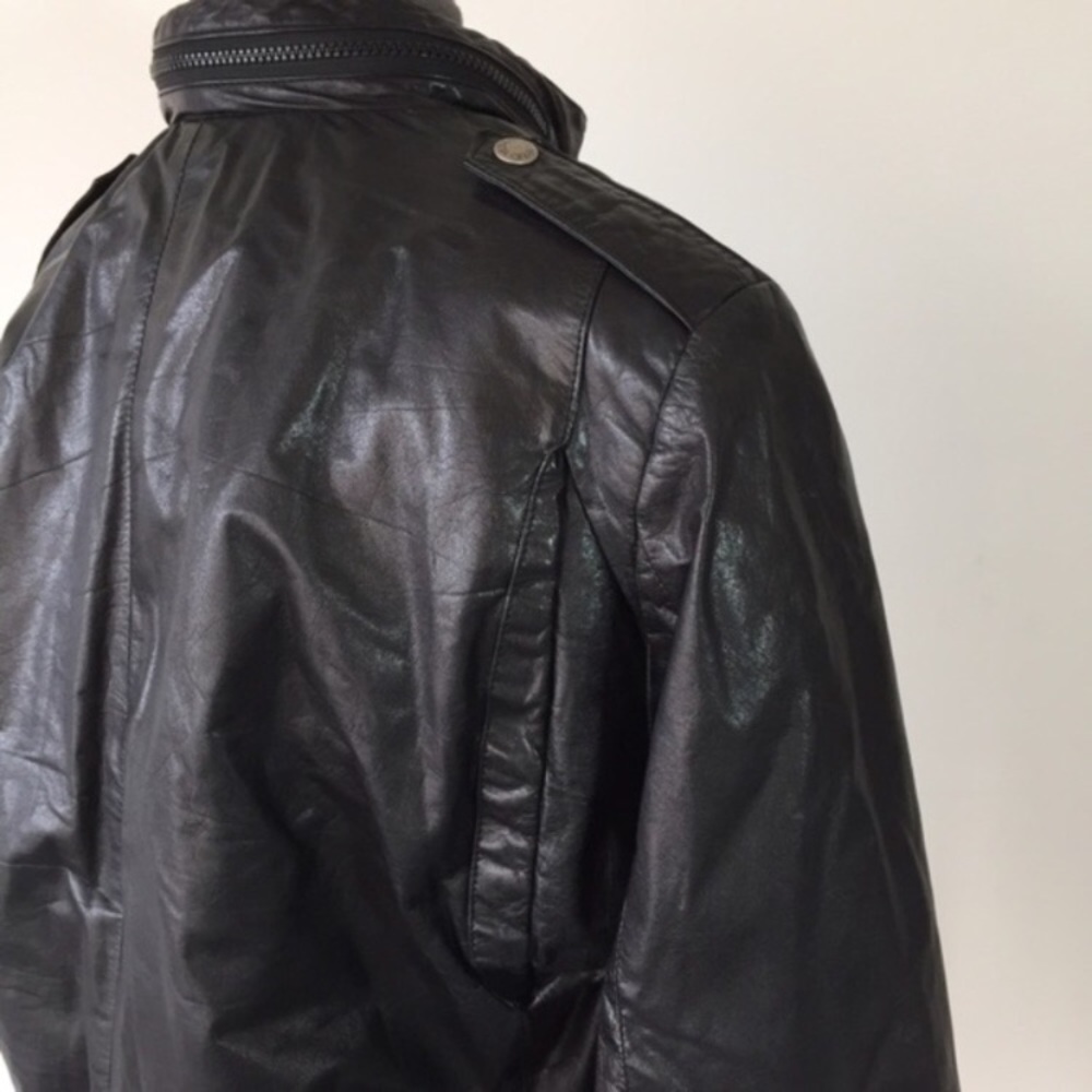 Vintage Leather Bomber Jacket Flaw Inside No Size - Picture 2 of 8
